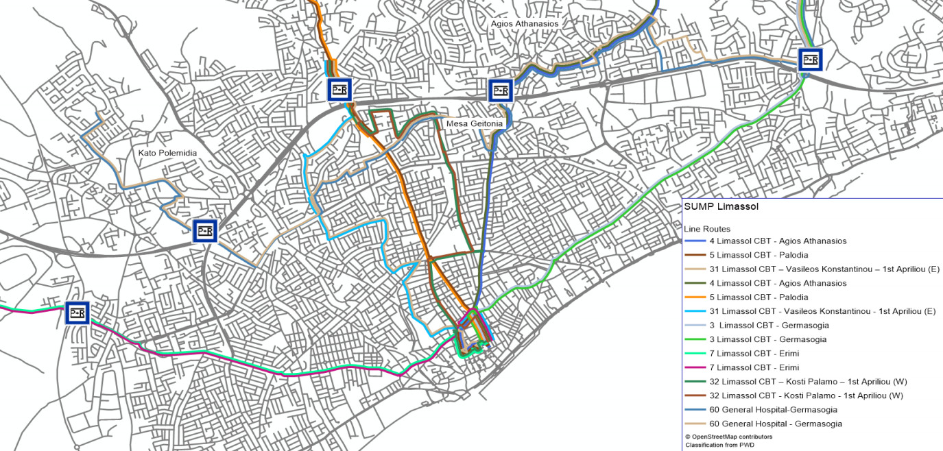 Лимассол схема движения общественного транспорта